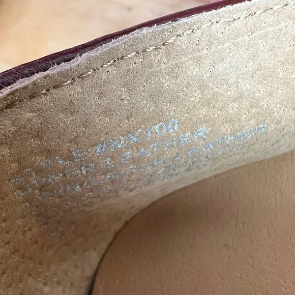 Madewell Greta Ballet Flat Size 9 Burgundy Snake Leather Mary Jane Square Toe - Picture 9 of 9